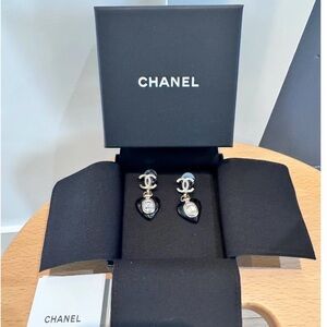 Authentic Chanel logo earrings